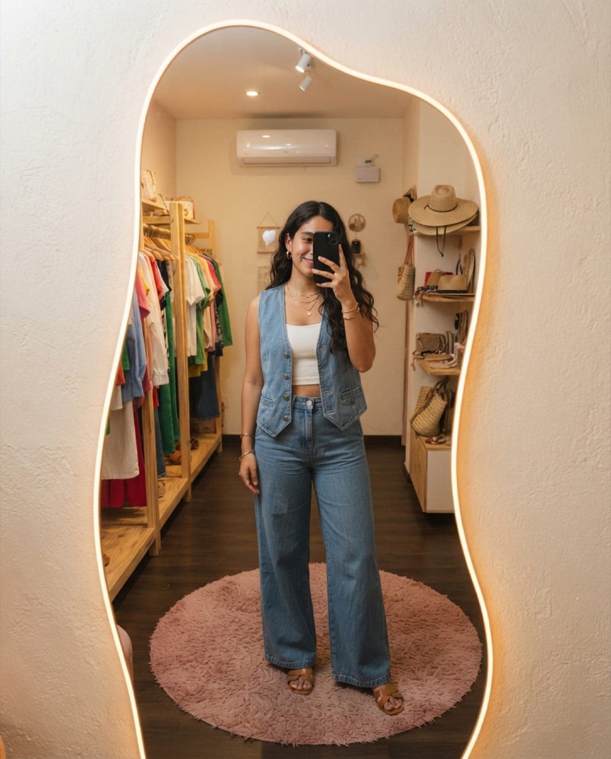 Conjunto chaleco denim denim