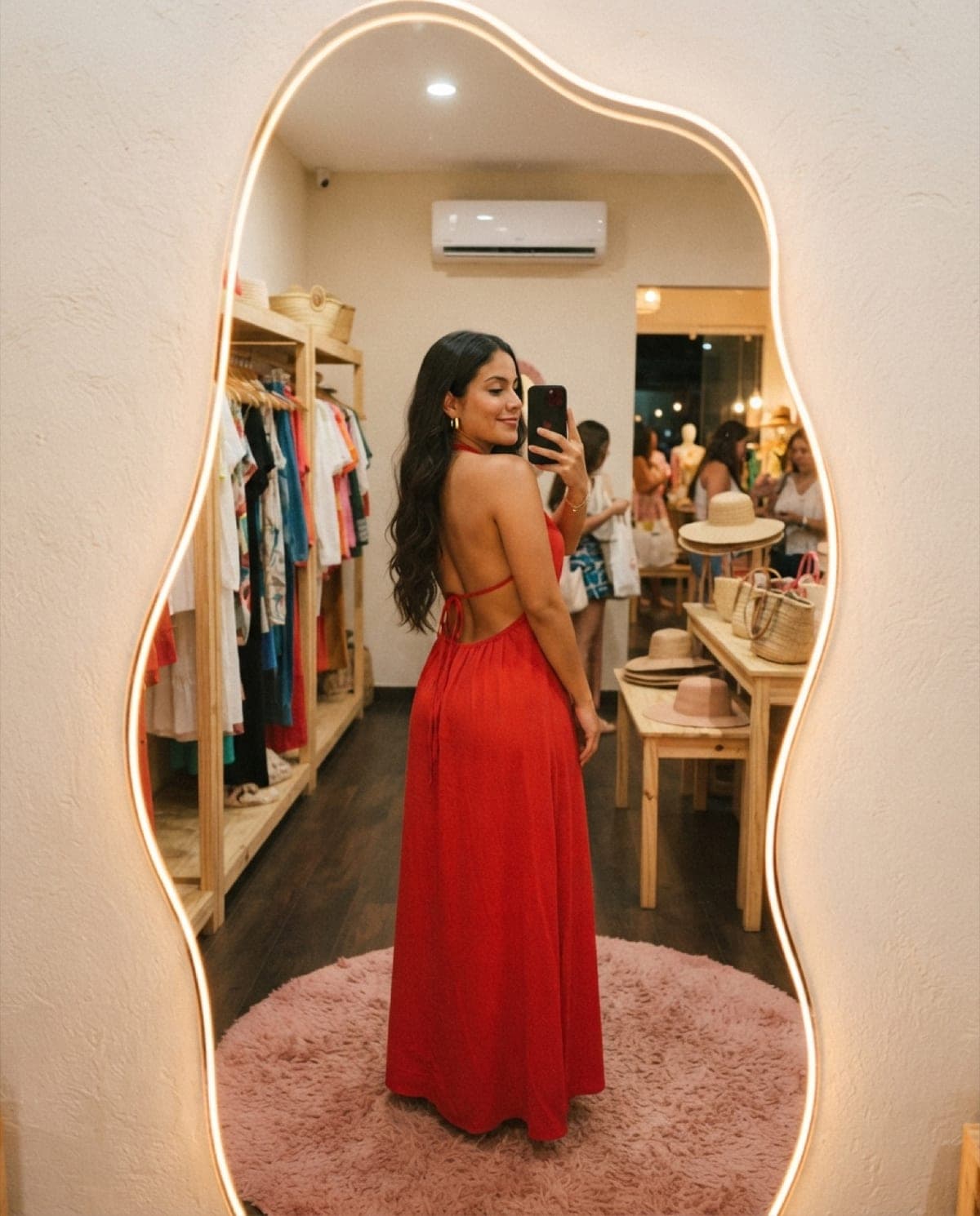 Vestido largo halter – Rojo